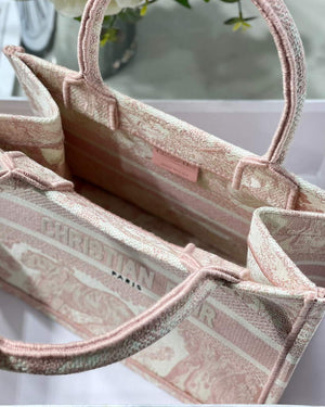Dior Book Tote M1265 Small Dior Toile De Jouy Reverse Embroidery Pink - Default Title - View 8
