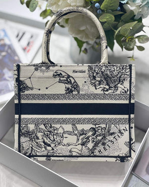 Dior Book Tote M1265 Small Latte Toile De Jouy Zodiac Embroidery Beige - Default Title - View 6