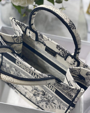 Dior Book Tote M1265 Small Latte Toile De Jouy Zodiac Embroidery Beige - Default Title - View 9