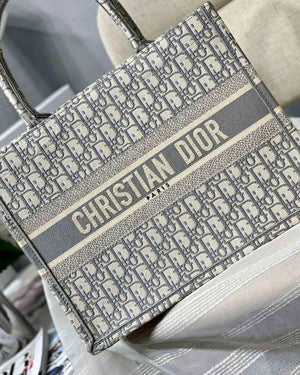Dior Book Tote M1296 Medium Beige Dior Oblique Embroidery M0082 - Default Title - View 3