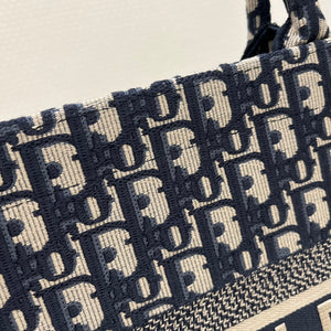 Dior Book Tote M1296 Medium Ecru and Blue Dior Oblique Embroidery - Default Title - View 3