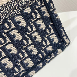 Dior Book Tote M1296 Medium Ecru and Blue Dior Oblique Embroidery - Default Title - View 4