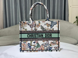 Dior Book Tote M1296 Medium Latte Multicolor Dior Jardin d'Hiver Embroidery M0084 - Default Title - View 9