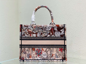 Dior Book Tote M1296 Medium Latte Multicolor Dior Jardin d'Hiver Embroidery M0087 - Default Title - View 4