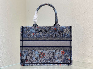 Dior Book Tote M1296 Medium Latte Multicolor Dior Jardin d'Hiver Embroidery M0088 - Default Title - View 4