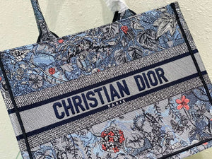 Dior Book Tote M1296 Medium Latte Multicolor Dior Jardin d'Hiver Embroidery M0088 - Default Title - View 5