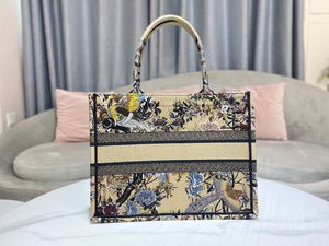 Dior Book Tote M1296 Medium Latte Multicolor Dior Jardin d'Hiver Embroidery M0090 - Default Title - View 3