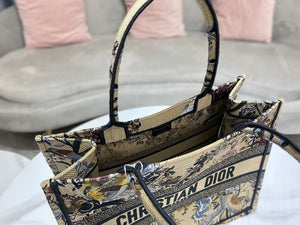 Dior Book Tote M1296 Medium Latte Multicolor Dior Jardin d'Hiver Embroidery M0090 - Default Title - View 8