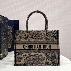 Dior Book Tote M1296 Medium Toile de Jouy Embroidery M0077 - Default Title - View 1