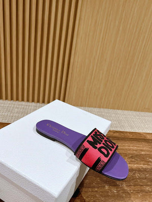 Dior KCO109EZO Dway Slide Embroidered Cotton Miss Dior Allover Motif Shoes D82994 - Euro 35=US 4 - View 3