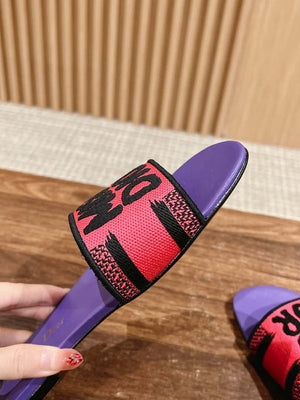 Dior KCO109EZO Dway Slide Embroidered Cotton Miss Dior Allover Motif Shoes D82994 - Euro 35=US 4 - View 6