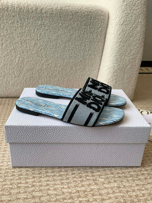 Dior KCO109EZO Dway Slide Embroidered Cotton Miss Dior Allover Motif Shoes D82997 - Euro 35=US 4 - View 2