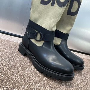 Dior KDI929CMV_S17X Warm Taupe Technical Canvas with Black Miss Dior Graffiti Print and Black Calfskin - Euro 35=US 4 - View 6