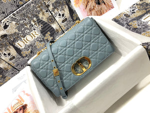 Dior M9243 Large Caro Bag Calfskin Blue - Default Title - View 1