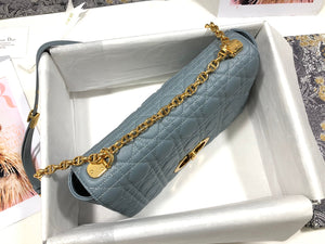 Dior M9243 Large Caro Bag Calfskin Blue - Default Title - View 6