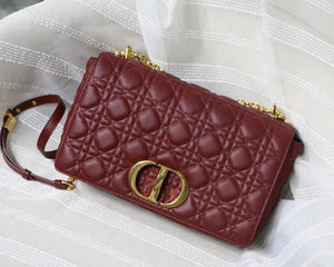 Dior M9243 Large Caro Bag Calfskin Red - Default Title - View 1