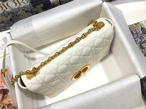 Dior Large Caro Bag M9243 Calfskin white Gold - Default Title - View 6