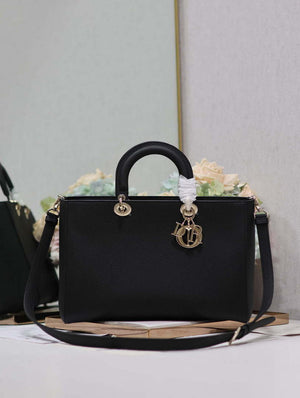 Dior M1152 Large Lady D-Sire My ABCDior Bag Black Bull Leather - Default Title - View 1