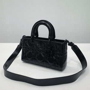 Dior Large M1152 Lady D-Sire My ABCDior Bag Black Macrocannage Crinkled Calfskin - Default Title - View 4