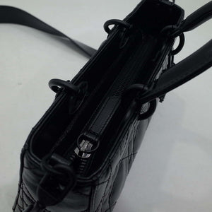 Dior Large M1152 Lady D-Sire My ABCDior Bag Black Macrocannage Crinkled Calfskin - Default Title - View 8