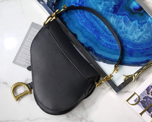 Dior M0446 Dior Saddle Bag M0447 Black Grained Calfskin - luxibagsmall