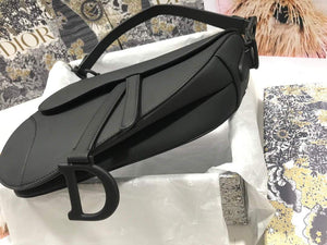 Dior M0446 Dior Saddle Bag M0447 Black Ultramatte Calfskin - shop2bag