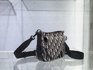 Dior M0446 Dior Saddle Bag Oblique Tote Shoulder Bag Grey Blue - Voguebags
