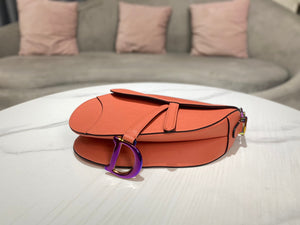 Dior M0446 Dior Saddle Bag Orange Grained Calfskin Purple logo - Default Title - View 5