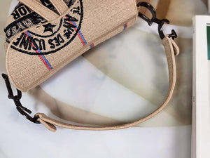 Dior Saddle Bag Beige Jute Canvas Embroidered M0446 - Default Title - View 8