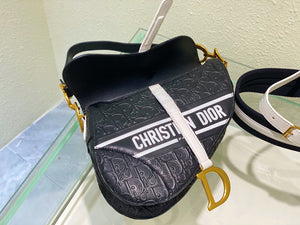 Dior Saddle Bag M0446 Black Oblique Perforated and Embossed Calfskin - Default Title - View 7