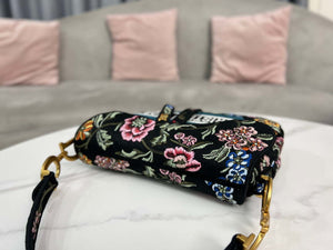 Dior M0455 Saddle Bag With Strap Black Cross-Stitch Embroidery - Default Title - View 5