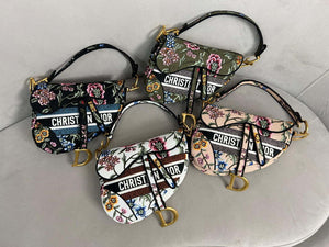 Dior M0455 Saddle Bag With Strap Black Cross-Stitch Embroidery - Default Title - View 3