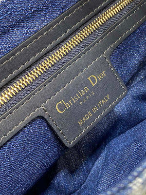 Dior M0455 Saddle Bag With Strap Blue Denim Dior Oblique Jacquard M0456 - Large 25cm - View 6