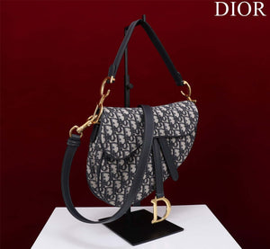 Dior M0455 Saddle Bag With Strap Blue Dior Oblique Jacquard - Default Title - View 2