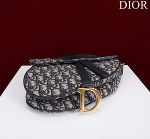 Dior M0455 Saddle Bag With Strap Blue Dior Oblique Jacquard - Default Title - View 4