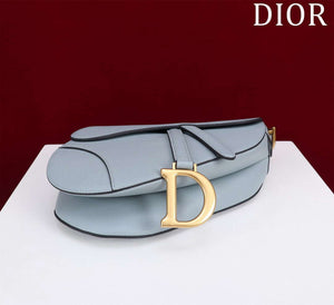 Dior M0455 Saddle Bag With Strap Blue Grained Calfskin M0456 - Large 25cm - View 5