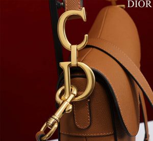 Dior M0455 Saddle Bag With Strap Brown Grained Calfskin - Default Title - View 7