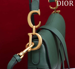 Dior M0455 Saddle Bag With Strap Dark Green Grained Calfskin M0456 - Large 25cm - View 5