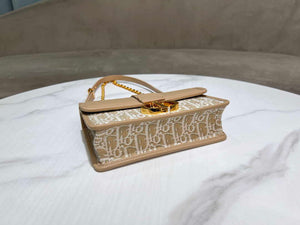 Dior M9334 30 Montaigne East-West Bag with Chain Dior Oblique Jacquard and Natural Smooth Calfskin - Default Title - View 5