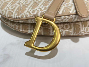 Dior M0455 Saddle Bag with Strap Dior Oblique Jacquard and Natural Smooth Calfskin - Default Title - View 7