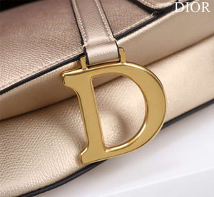 Dior M0455 Saddle Bag With Strap Gold Grained Calfskin - Default Title - View 8