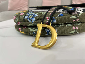 Dior M0455 Saddle Bag With Strap Green Cross-Stitch Embroidery - Default Title - View 6