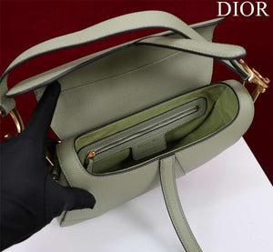 Dior M0455 Saddle Bag With Strap Green Grained Calfskin M0456 - Large 25cm - View 5