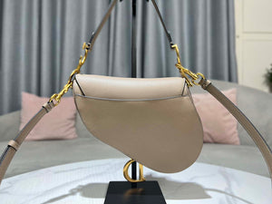Dior M0455 Saddle Bag With Strap Light Gray Grained Calfskin - Default Title - View 3