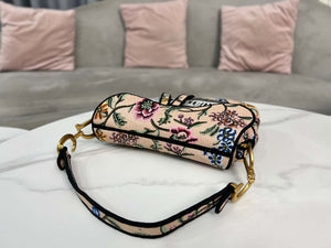 Dior M0455 Saddle Bag With Strap Pink Cross-Stitch Embroidery - Default Title - View 5