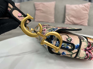 Dior M0455 Saddle Bag With Strap Pink Cross-Stitch Embroidery - Default Title - View 6