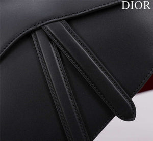 Dior M0455 Saddle Bag With Strap plain weave Black Calfskin M0456 - Large 25cm - View 4