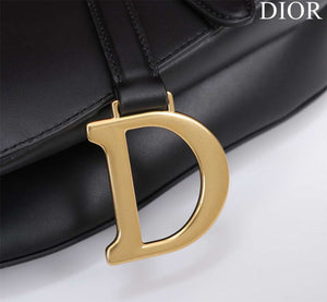 Dior M0455 Saddle Bag With Strap plain weave Black Calfskin M0456 - Large 25cm - View 5