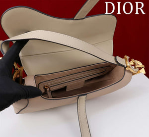Dior M0455 Saddle Bag with Strap Dior Oblique Jacquard and Natural Smooth Calfskin - Large 25cm - View 5