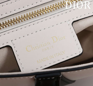 Dior M0455 Saddle Bag With Strap plain weave White and Black Calfskin M0456 - Large 25cm - View 9